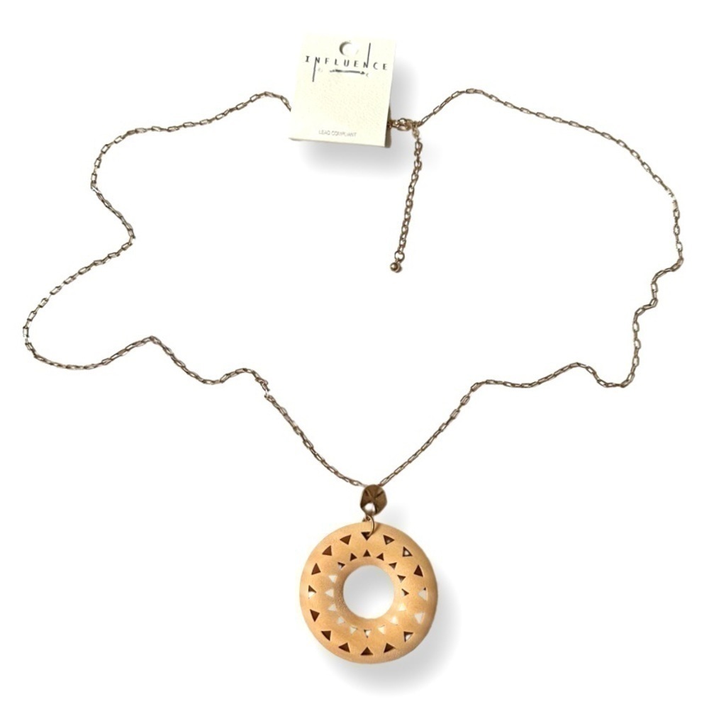 Influence Wooden Pendant Necklace Laser Cut Boho Long Chain Statement Jewelry